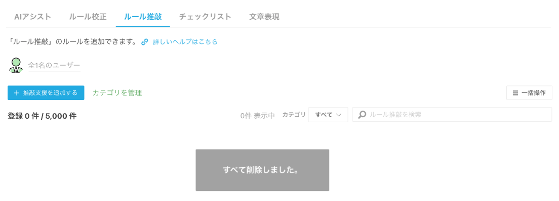 画像:校閲支援をすべて削除後の画面